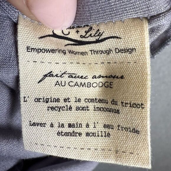 Raven + Lily Women's Size Medium Grey Wide Flare Leg One Piece Jumpsuit Faux Wra - Picture 7 of 11